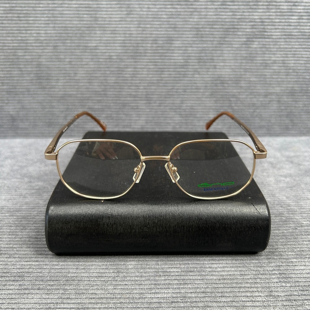 Ono Essentials AA2-1003 Gold Geometric Oval Y2k Eyeglass Frames 54-16-140 MG